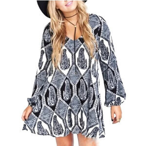 Show Me Your Mumu Paisley Boho Festival Mini Tunic Swing Dress A-line Going Out